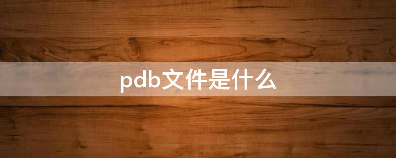 pdb文件是什么