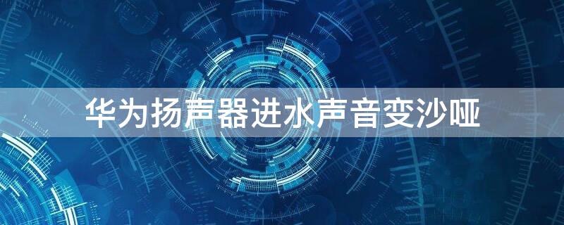 华为扬声器进水声音变沙哑