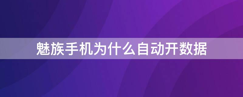 魅族手机为什么自动开数据