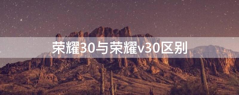 荣耀30与荣耀v30区别