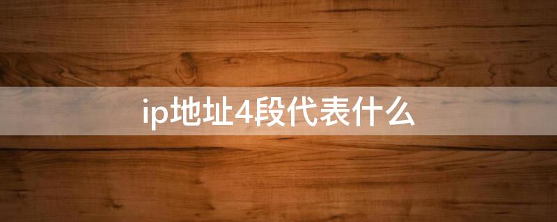ip地址4段代表什么