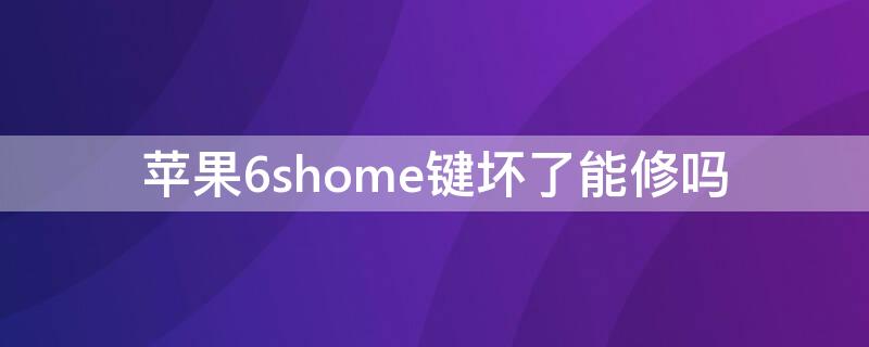 iPhone6shome键坏了能修吗