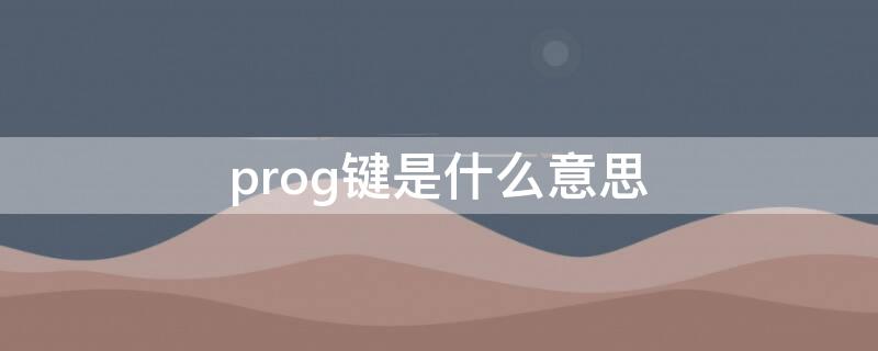 prog键是什么意思