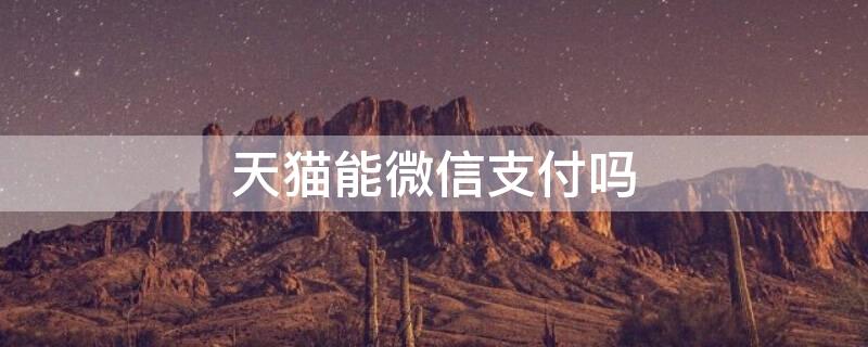 天猫能微信支付吗