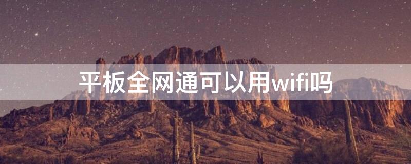 平板全网通可以用wifi吗