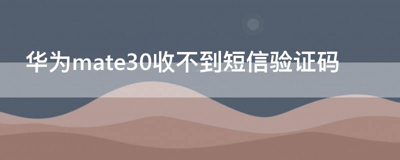 华为mate30收不到短信验证码