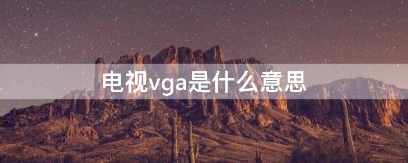 电视vga是什么意思