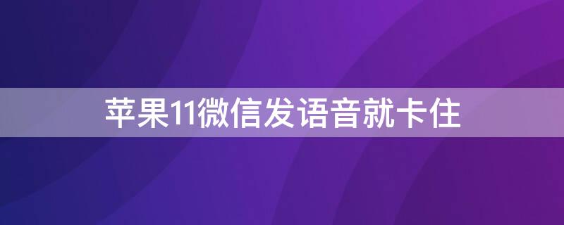 iPhone11微信发语音就卡住