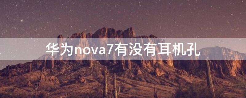 华为nova7有没有耳机孔