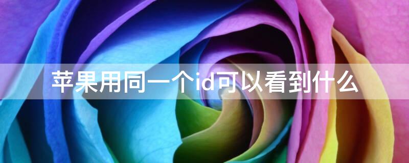 iPhone用同一个id可以看到什么