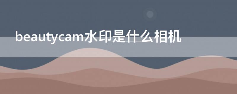 beautycam水印是什么相机