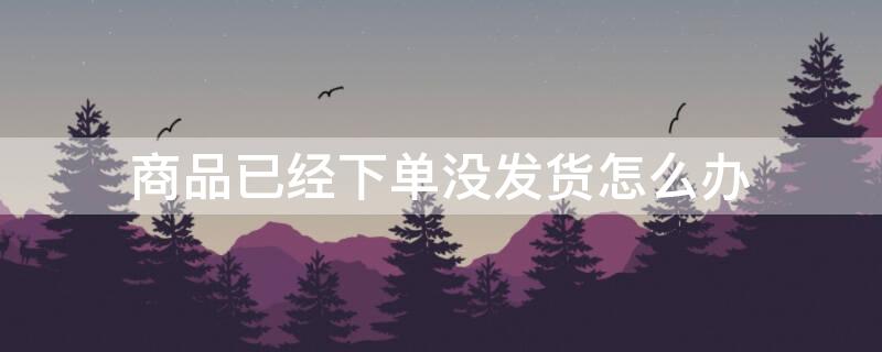商品已经下单没发货怎么办