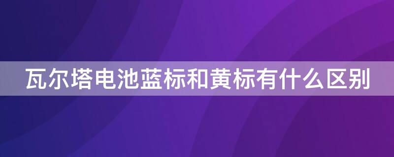 瓦尔塔电池蓝标和黄标有什么区别