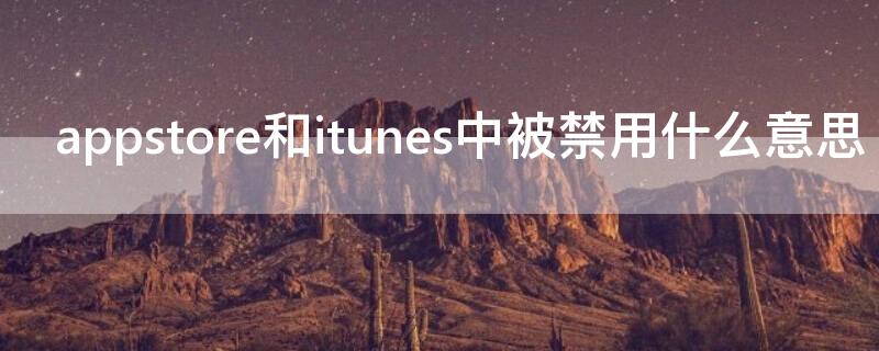 appstore和itunes中被禁用什么意思