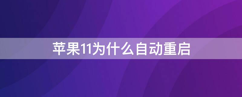 iPhone11为什么自动重启