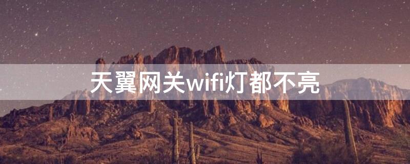 天翼网关wifi灯都不亮