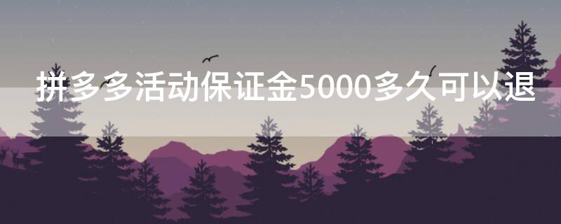 拼多多活动保证金5000多久可以退