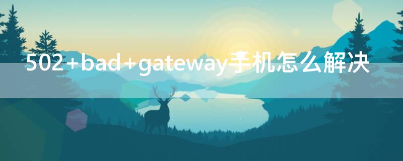 502 bad gateway手机怎么解决