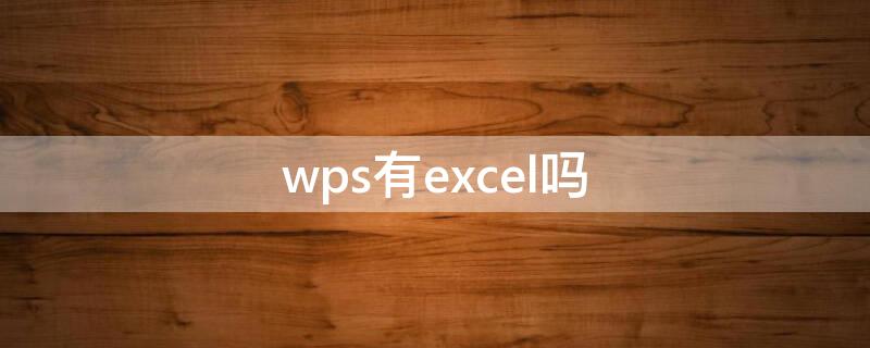 wps有excel吗（WPS有Excel吗）