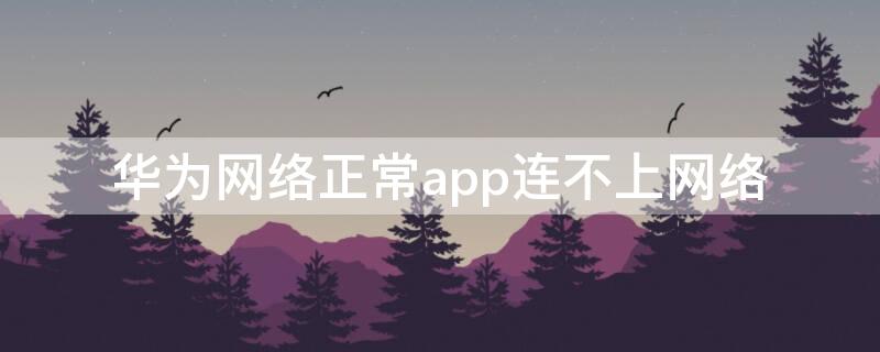 华为网络正常app连不上网络 华为手机app连不上网络