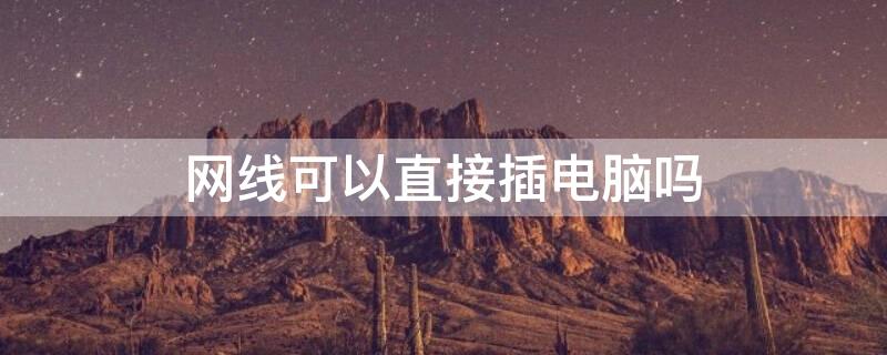 网线可以直接插电脑吗