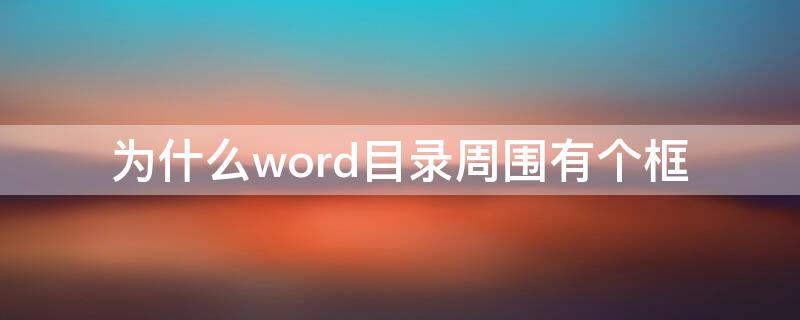 为什么word目录周围有个框