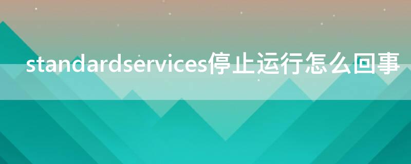 standardservices停止运行怎么回事（很抱歉,systemsservice停止运行是啥意思）