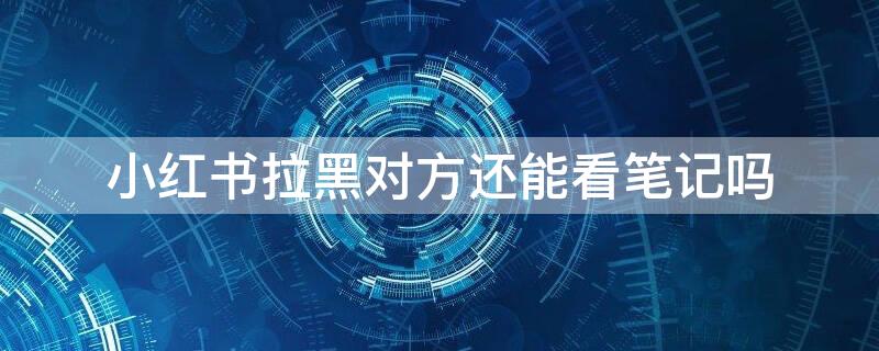 小红书拉黑对方还能看笔记吗（小红书拉黑还能不能看到我的笔记）
