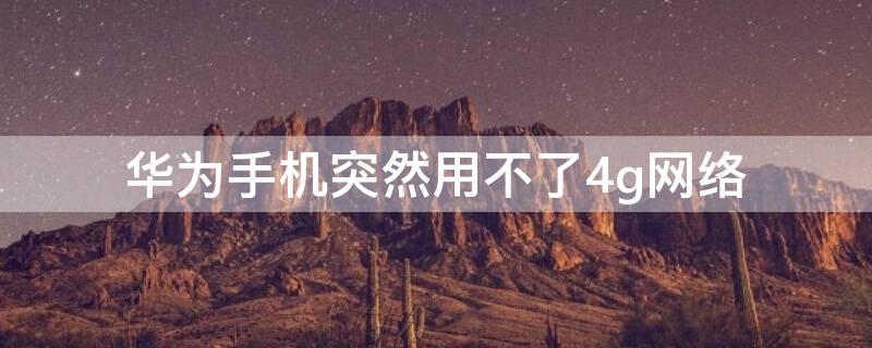 华为手机突然用不了4g网络 华为手机突然连不上4g网络