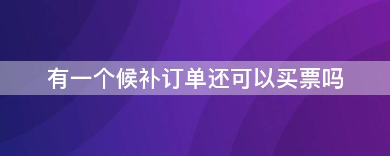 有一个候补订单还可以买票吗 可以买了票后可以再候补订单吗