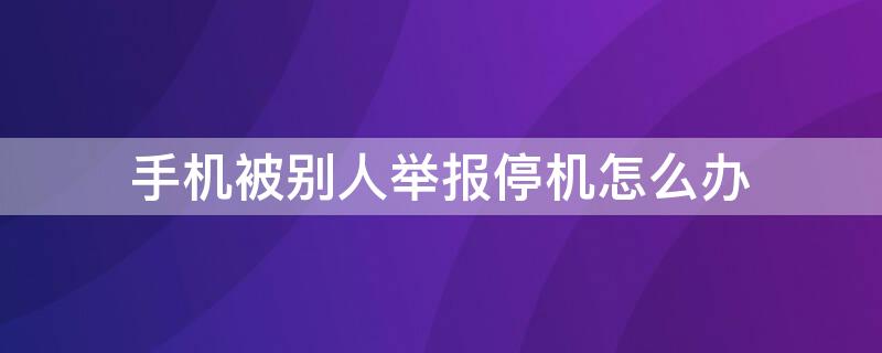 手机被别人举报停机怎么办（手机被恶意停机向谁举报）