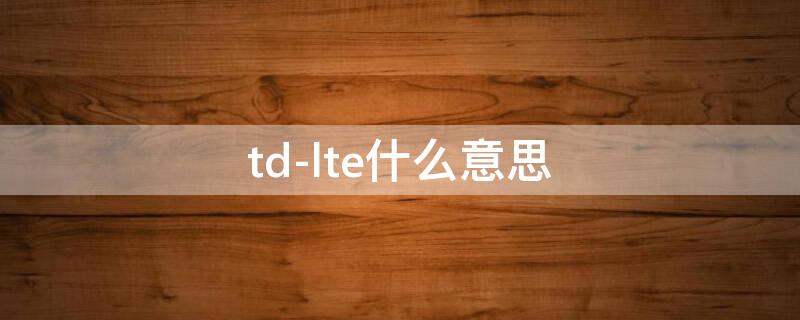 td-lte什么意思（套餐外上网费td-lte什么意思）