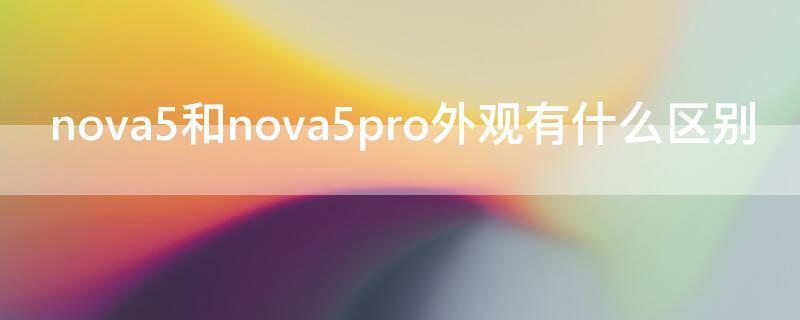 nova5和nova5pro外观有什么区别（nova5与nova5pro外观区别）