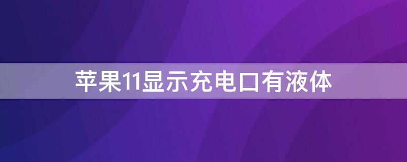 iPhone11显示充电口有液体 iphone11充电显示充电口有液体