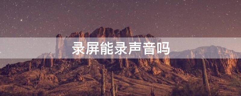 录屏能录声音吗（华为手机录屏能录声音吗）
