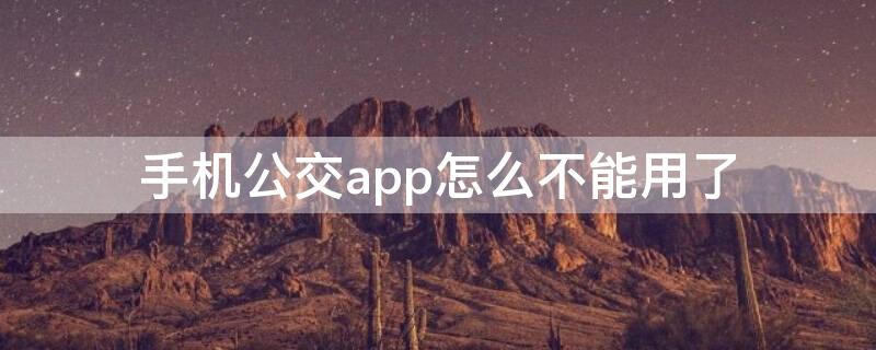 手机公交app怎么不能用了 手机公交app为什么进入不了了