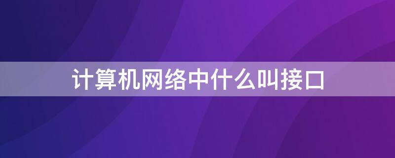 计算机网络中什么叫接口（计算机中接口是什么）