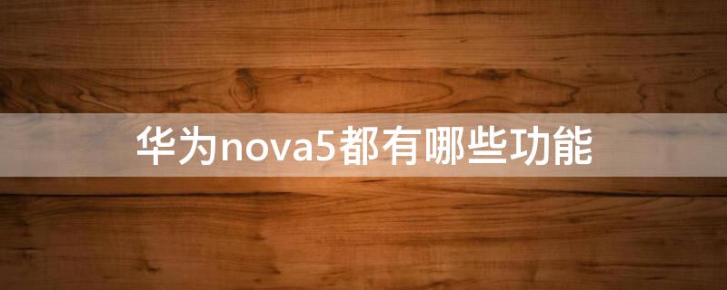 华为nova5都有哪些功能（华为nova5特殊功能介绍）