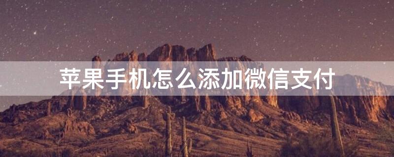 iPhone手机怎么添加微信支付（iphone怎样添加微信支付）