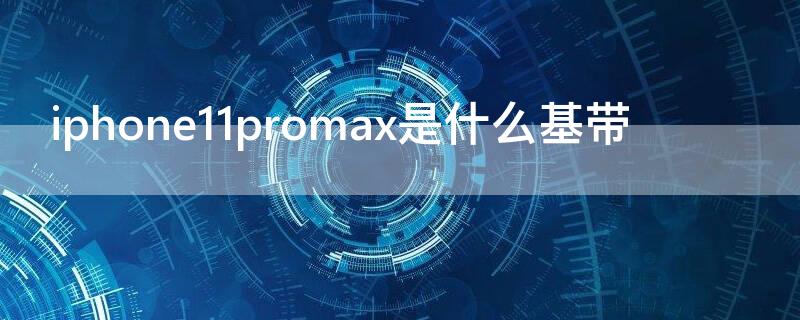 iPhone11promax是什么基带（iphone12promax是什么基带）