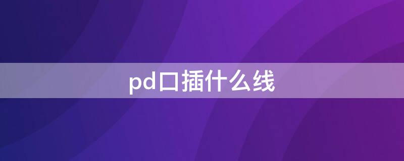 pd口插什么线 pd接口充电线