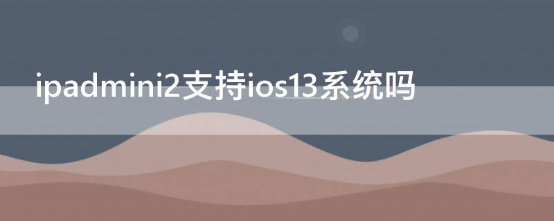 ipadmini2支持ios13系统吗（ipadmini4支持ios13么）