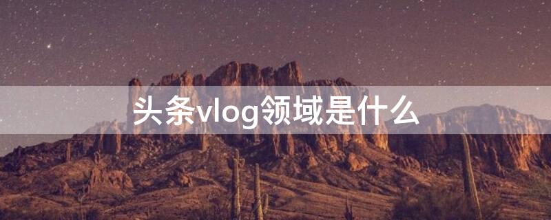 头条vlog领域是什么（头条vlog是啥领域）