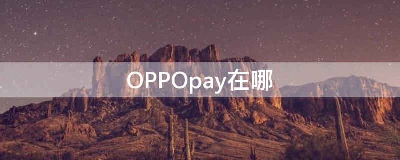 OPPOpay在哪 OPPOPay在哪里