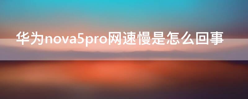 华为nova5pro网速慢是怎么回事（华为nova5pro手机上网很慢）