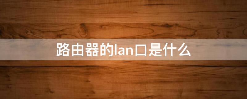 路由器的lan口是什么（路由器lan口是哪个口）