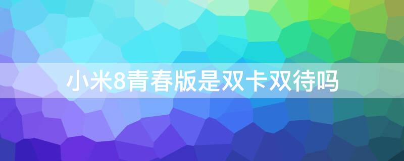 小米8青春版是双卡双待吗（小米8青春版支持双电信卡吗）