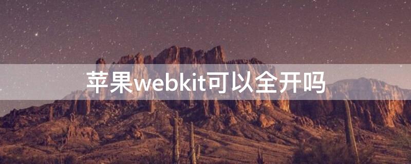 iPhonewebkit可以全开吗 苹果webkit可以全开吗