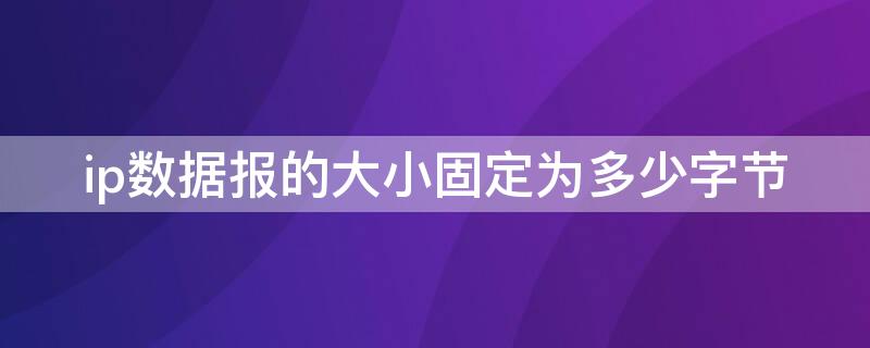 ip数据报的大小固定为多少字节 ip数据报首部固定长度多少字节