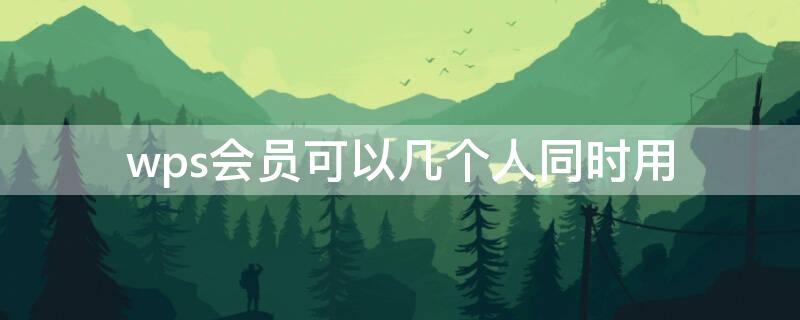 wps会员可以几个人同时用（wps会员可以多个人登吗）